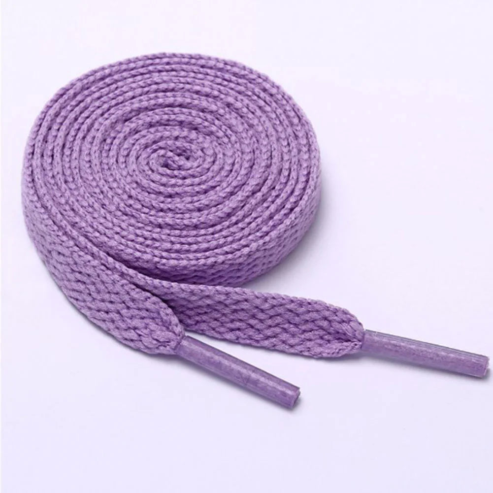 1 par de cordones de zapatos deportivos informales a la moda, cordones planos sólidos, cordones planos dobles, cordones de poliéster de alta calidad, 15 colores