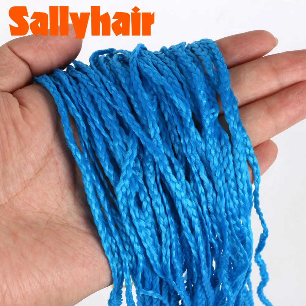 Sallyhair-trenzas sintéticas Zizi Box, trenzas delgadas de ganchillo, cabello Eunice, extensiones de cabello trenzado Zizi de colores, cabello marrón y negro