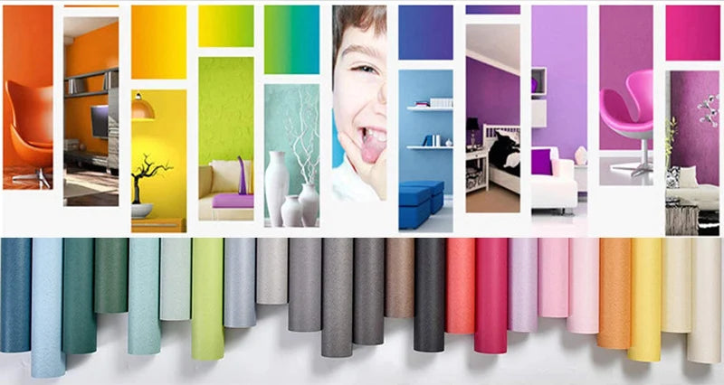 Papel tapiz impermeable de Color sólido, autoadhesivo para habitación, armario blanco y negro, pegatina de pared mate para muebles de cocina, ancho personalizable