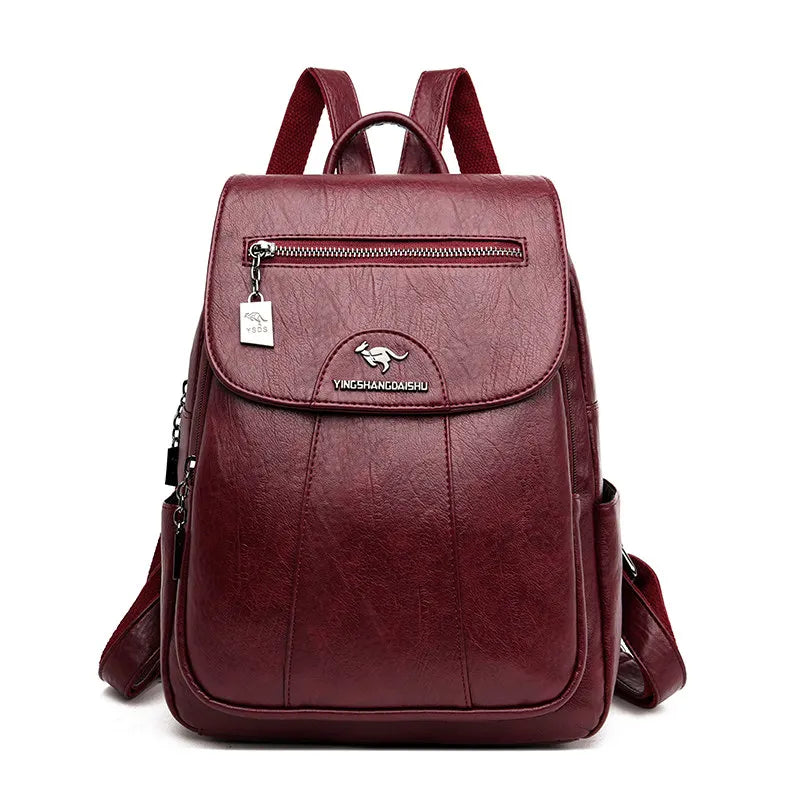 Mochila De cuero suave para mujer, bolso escolar de gran capacidad, de alta calidad, para viaje y ocio, 6 colores, color negro, novedad de 2024