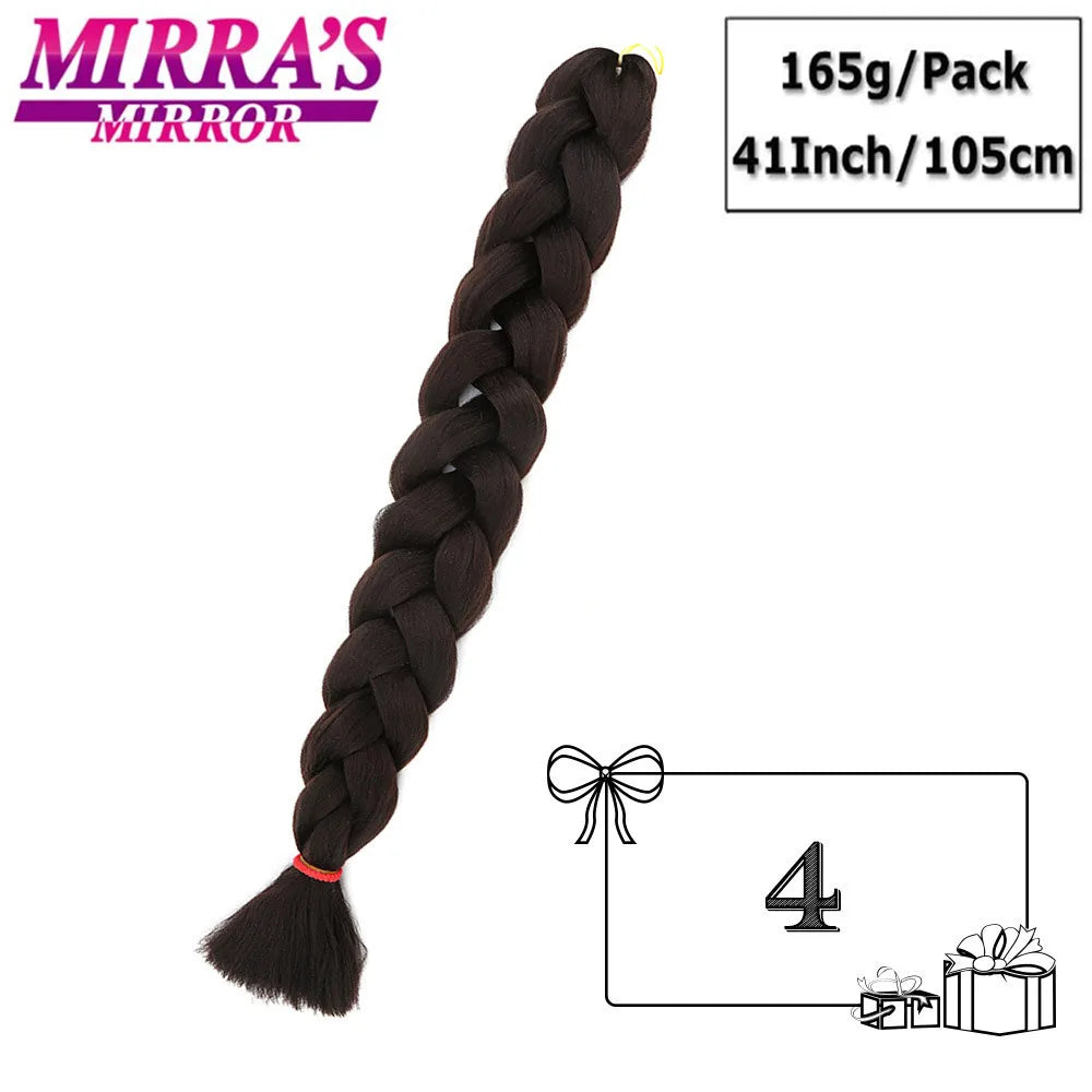Mirra's Mirror-extensiones de cabello trenzado sintético para trenzas, pelo súper largo Jumbo de 41 pulgadas, 165 g/unid, soporte al por mayor