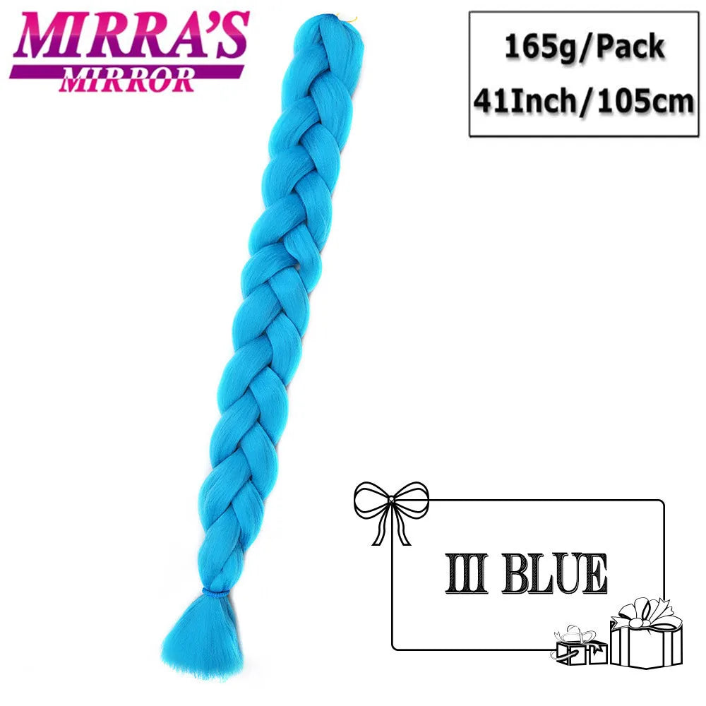 Mirra's Mirror-extensiones de cabello trenzado sintético para trenzas, pelo súper largo Jumbo de 41 pulgadas, 165 g/unid, soporte al por mayor