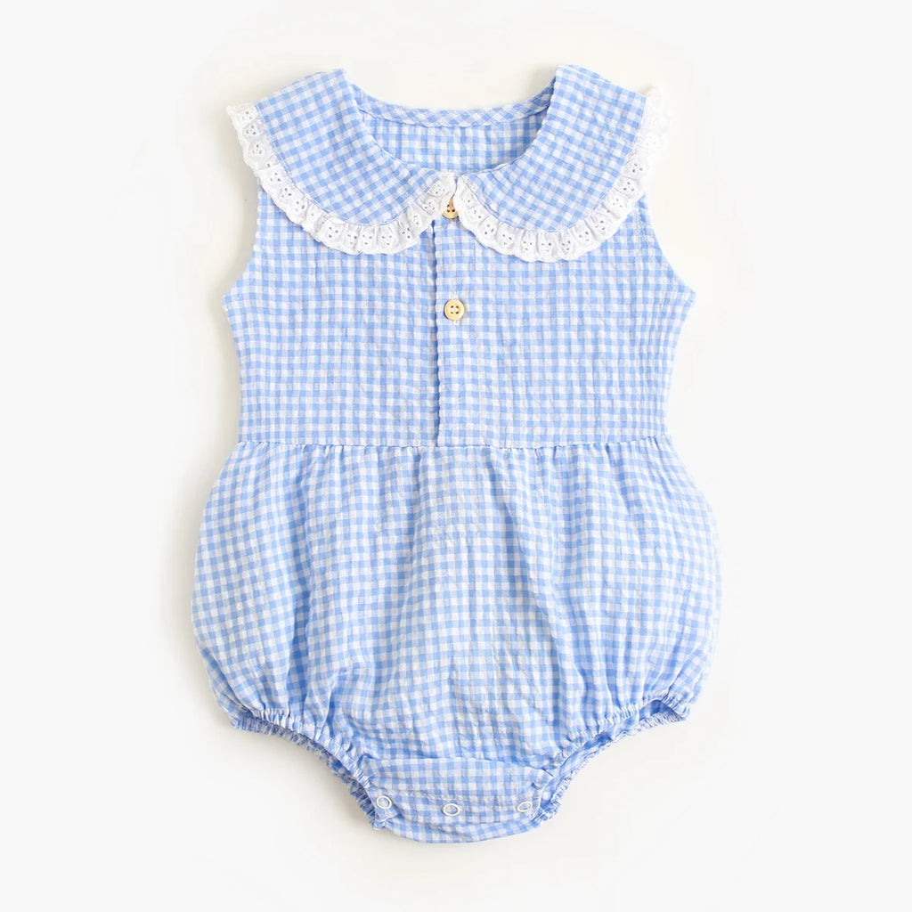 Sanlutoz-Body de algodón para bebé, ropa a cuadros bonita para recién nacido, monos infantiles de princesa sin mangas para niña pequeña