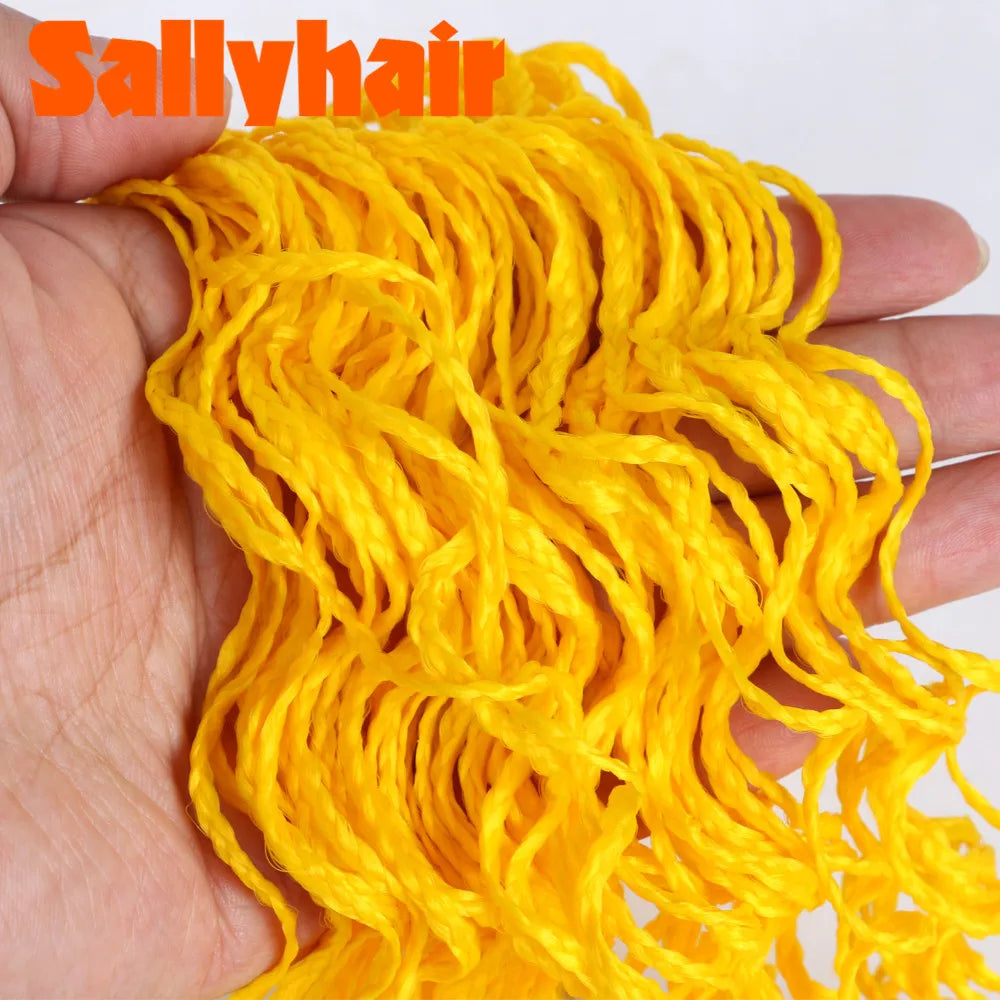 Sallyhair-trenzas sintéticas Zizi Box, trenzas delgadas de ganchillo, cabello Eunice, extensiones de cabello trenzado Zizi de colores, cabello marrón y negro