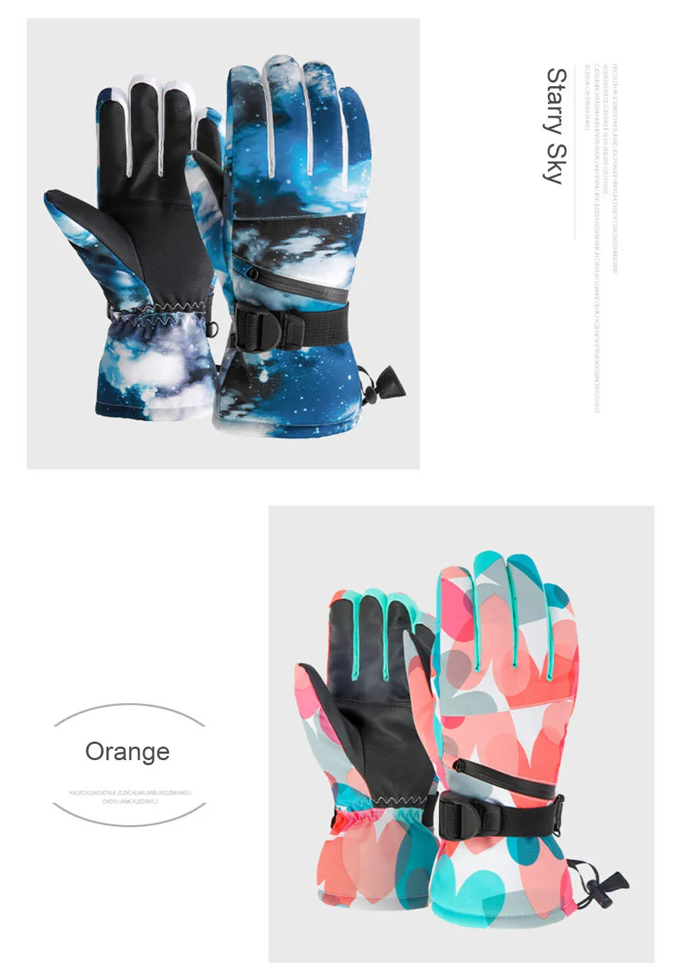 CoolFit hombres mujeres guantes de esquí ultraligeros impermeables guantes cálidos de invierno guantes de Snowboard motociclismo nieve guantes impermeables