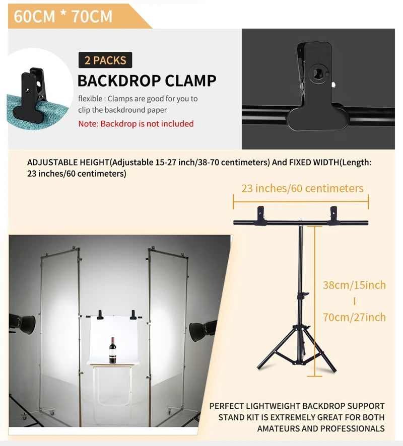 Fotografía en forma de T telón de fondo soporte marco sistema de soporte Kit para estudio fotográfico vídeo Chroma Key pantalla verde con soporte