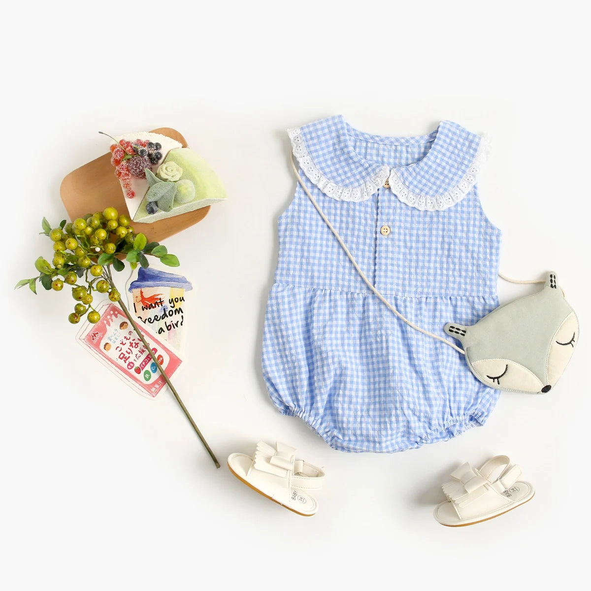 Sanlutoz-Body de algodón para bebé, ropa a cuadros bonita para recién nacido, monos infantiles de princesa sin mangas para niña pequeña