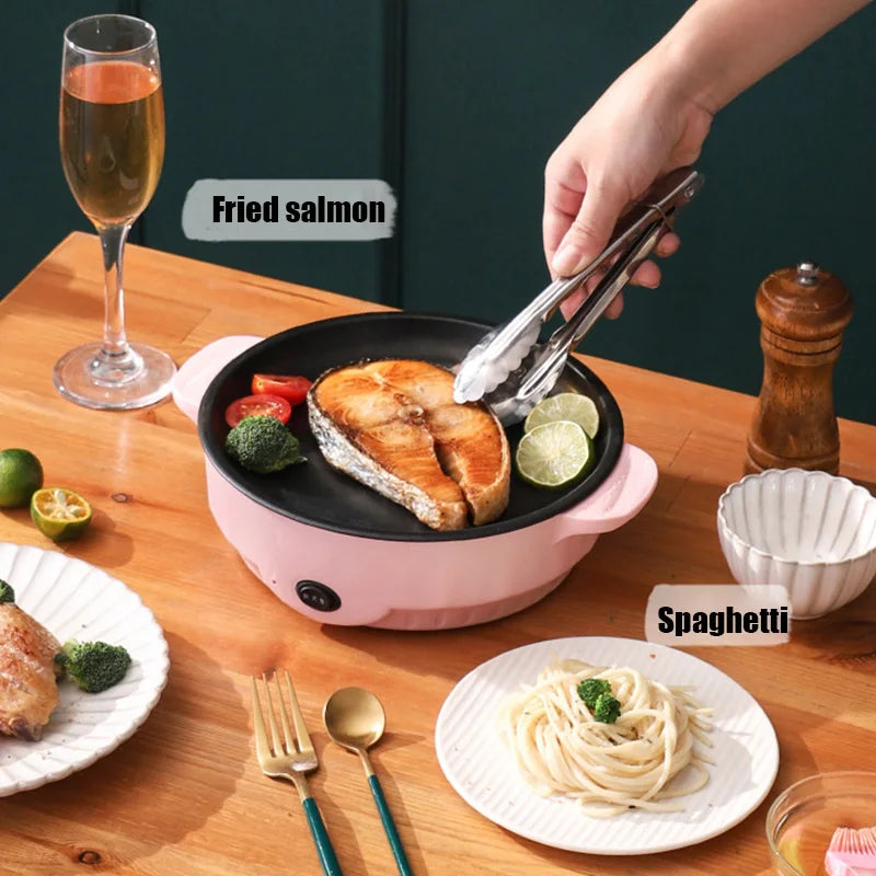Parrilla eléctrica multifuncional para barbacoa, Mini bandeja cuadrada para hornear eléctrica de 26cm, Wok eléctrico para panqueques y carne, bandeja para freír de cocina