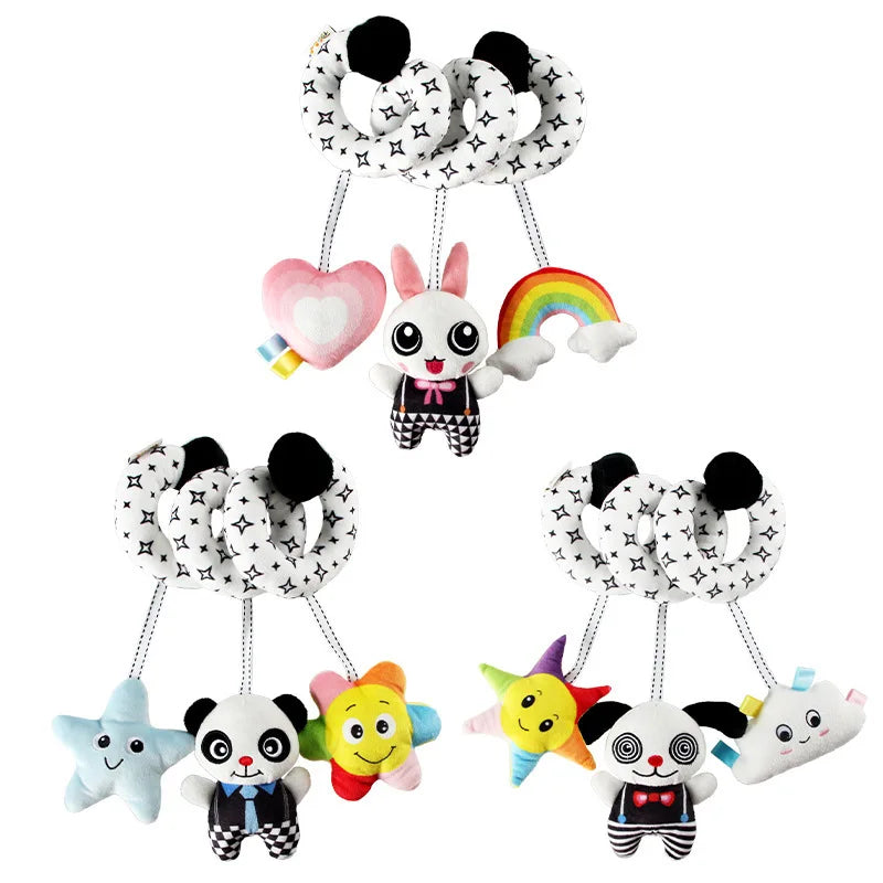 Sonajero de peluche sensorial para bebé, cochecito de juguete, juguetes colgantes móviles musicales, sonajeros móviles para bebés, juegos para recién nacidos de 0 a 6 y 12 meses