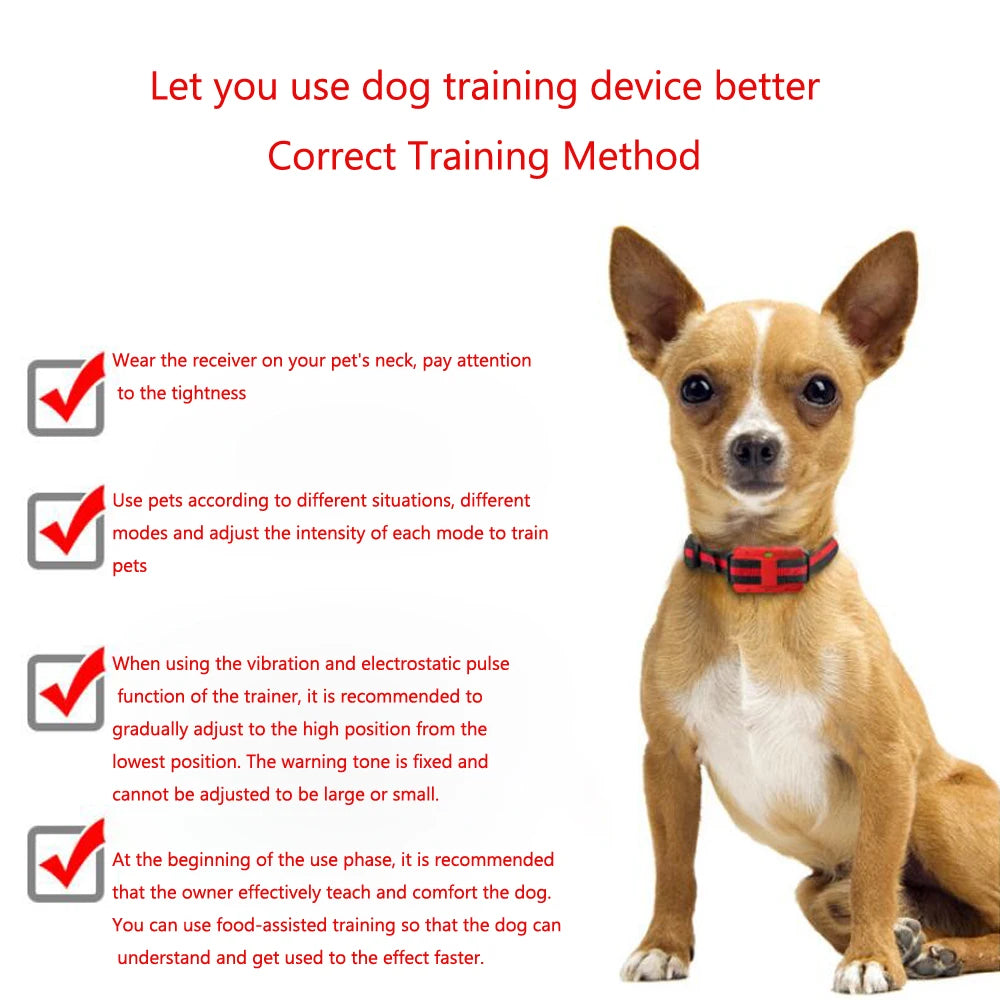 Collar de entrenamiento para perros, tapón de ladridos eléctrico portátil con Control remoto, dispositivo de Entrenamiento de mascotas impermeable con pitido de descarga, 1 ud.