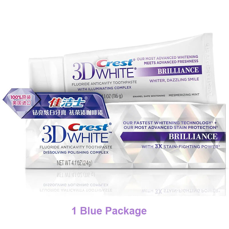 Crema dental Crest 3D, blanqueador de dientes, esmalte seguro vibrante, exprimidores de tubo de menta, 3 tipos de pasta de dientes