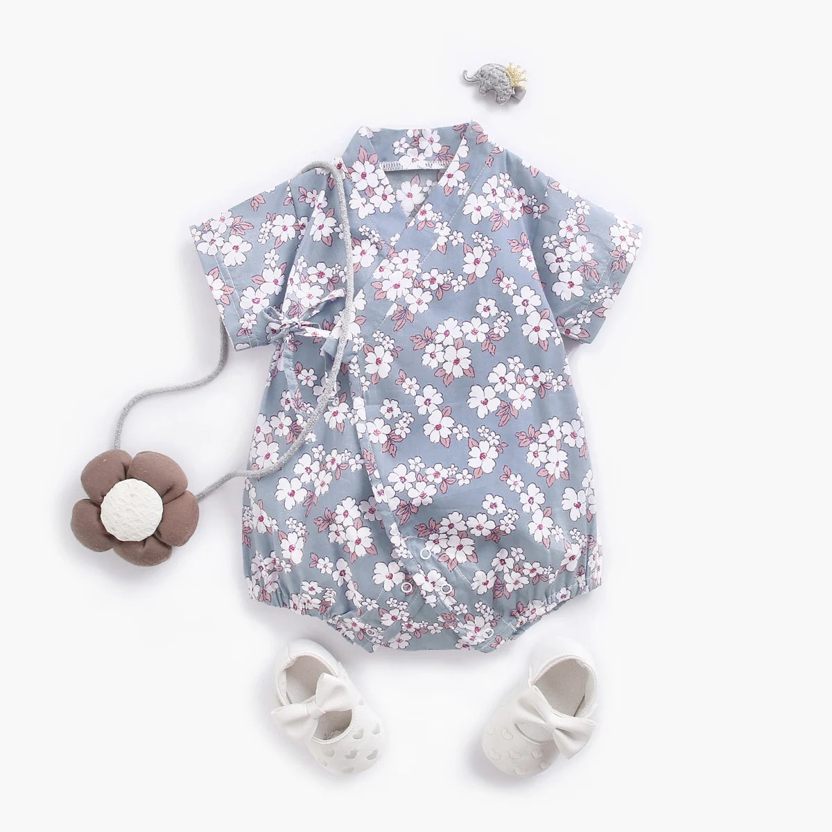 Sanlutoz-monos florales para niñas, ropa de algodón para bebés, monos bonitos para bebés recién nacidos, manga corta