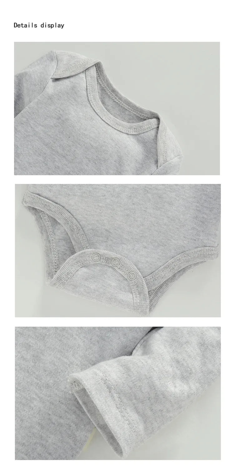 Lawadka-Body de algodón para recién nacidos, ropa de manga larga para las cuatro estaciones, ropa para bebés y niños, mono, peleles sólidos para bebés de 3 a 24M
