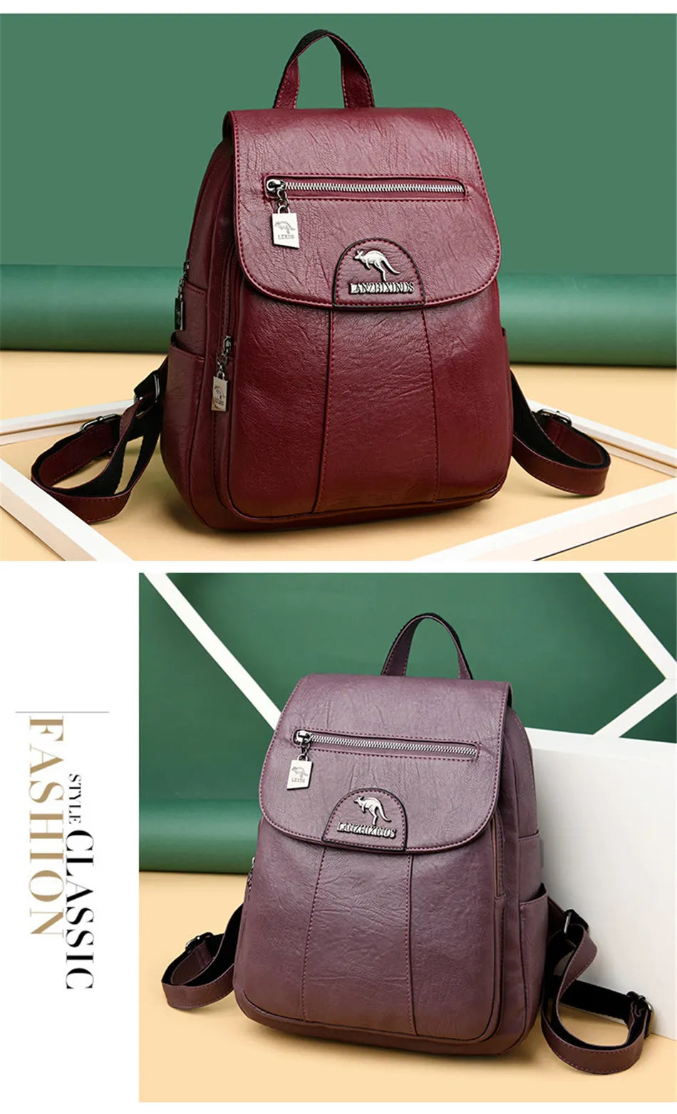 Mochila De cuero suave para mujer, bolso escolar de gran capacidad, de alta calidad, para viaje y ocio, 6 colores, color negro, novedad de 2024