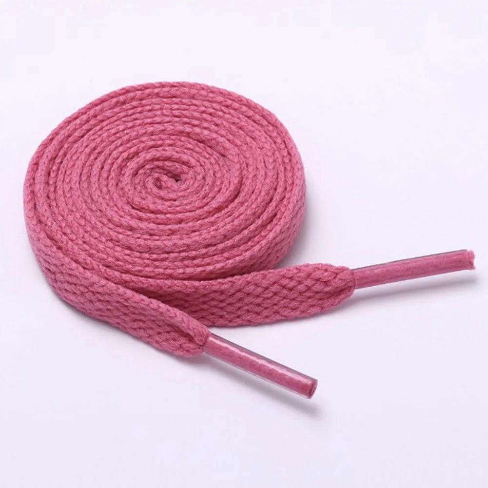 1 par de cordones de zapatos deportivos informales a la moda, cordones planos sólidos, cordones planos dobles, cordones de poliéster de alta calidad, 15 colores