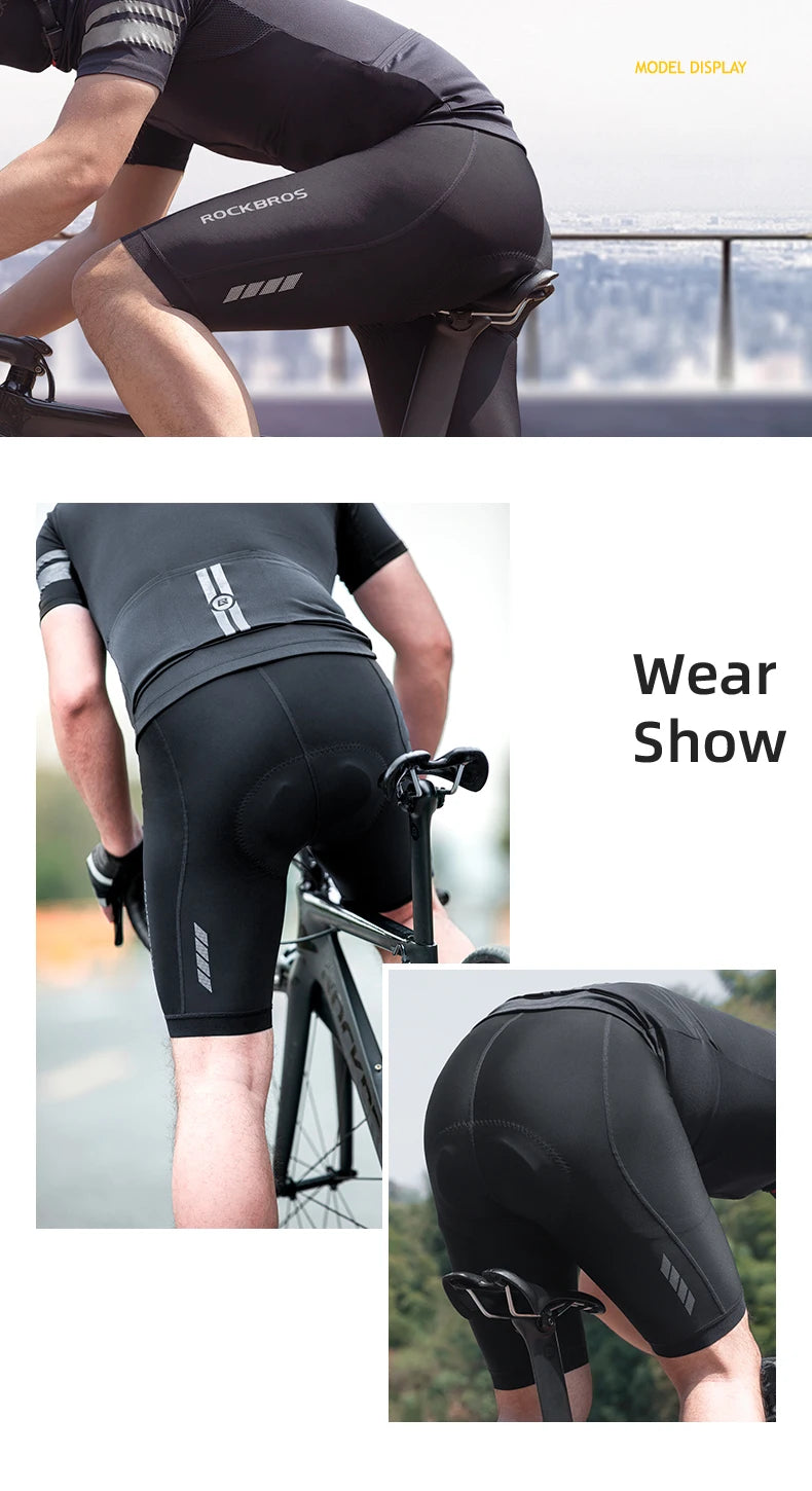 ROCKBROS pantalones cortos de ciclismo de verano, pantalones cortos de bicicleta con almohadilla de esponja a prueba de golpes, pantalones cortos transpirables para bicicleta, mallas, pantalones deportivos para bicicleta de m