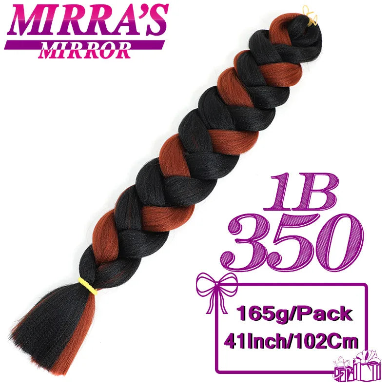 Mirra's Mirror-extensiones de cabello trenzado sintético para trenzas, pelo súper largo Jumbo de 41 pulgadas, 165 g/unid, soporte al por mayor