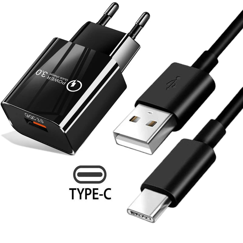 Cargador rápido para Huawei Mate 40 30 20 Pro P50 P40 P30 P20 Xiaomi Redmi Note 10 9 8 Pro 8T 9T 8A 6A Cable tipo C de cargador rápido