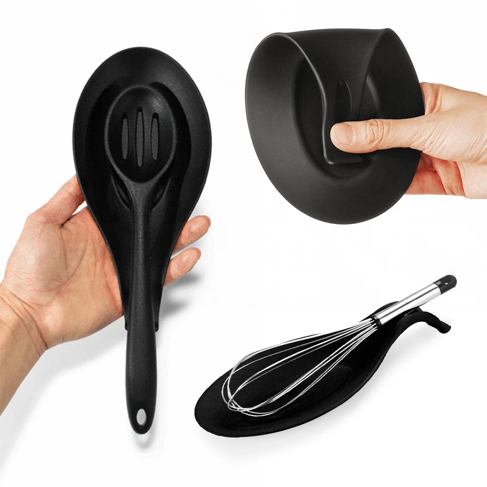 Estante de silicona resistente al calor para cuchara, bandeja para palillos, soporte para olla, organizador de estufa, utensilio, espátula, almohadilla para cuchara, herramienta de cocina, 1 unidad