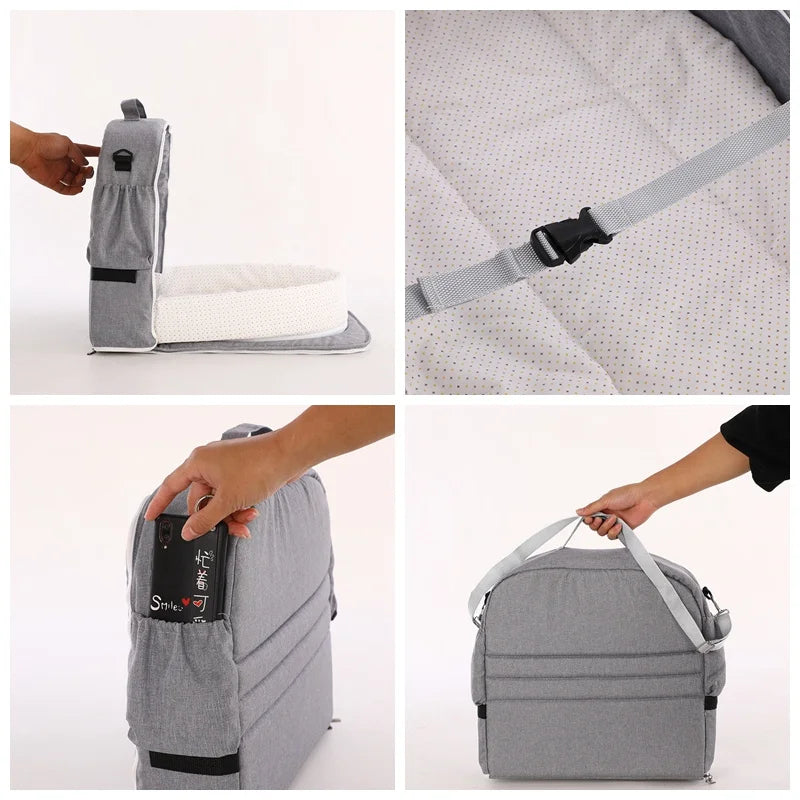 Cuna de viaje para bebé con red, tienda plegable para bebé, cuna lavable, cama de viaje biónica, cuna transpirable