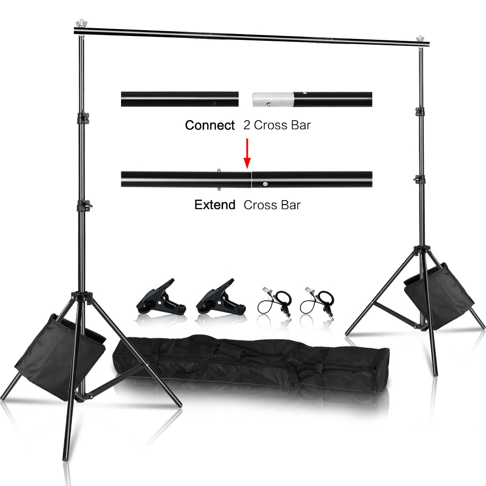 Soporte para Fondo Fotográfico SH, Sistema de Marco para Lienzo, con Estuche de Transporte, para Fotografía y Video en Estudio