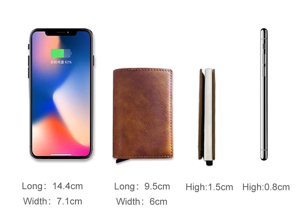 Cartera de aluminio Rfid para hombre, tarjeteros, monedero de fibra de carbono para hombre, cartera inteligente delgada de negocios, tarjetero de crédito, funda, soporte para notas