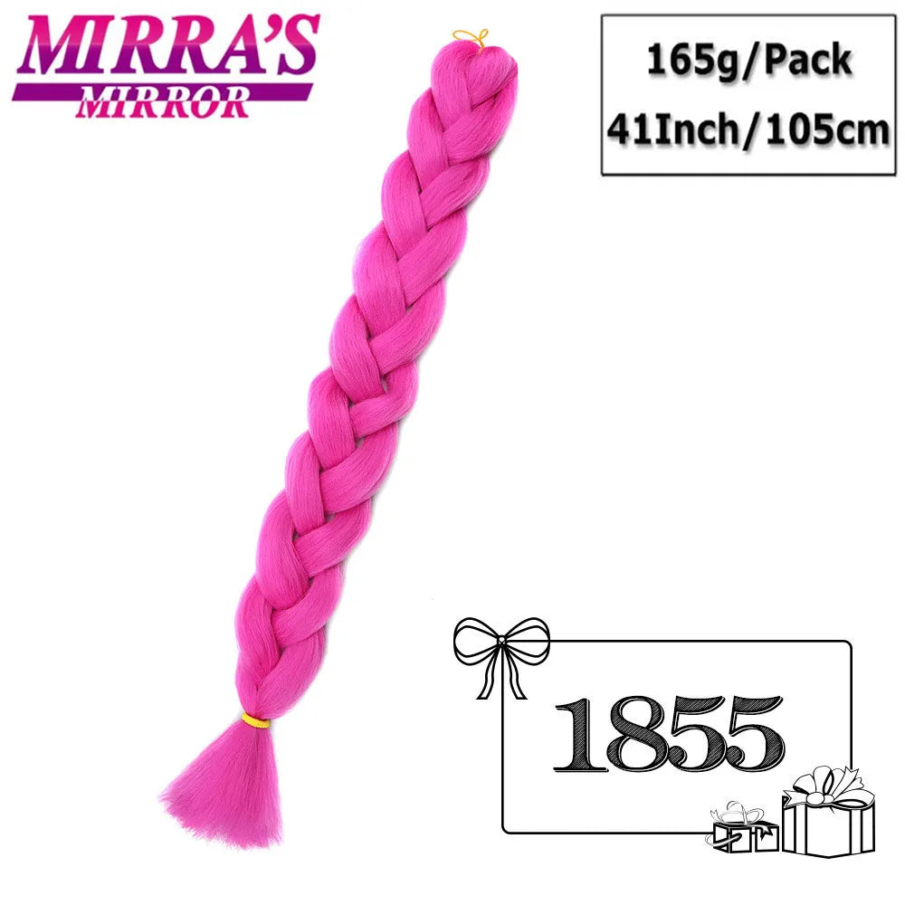 Mirra's Mirror-extensiones de cabello trenzado sintético para trenzas, pelo súper largo Jumbo de 41 pulgadas, 165 g/unid, soporte al por mayor
