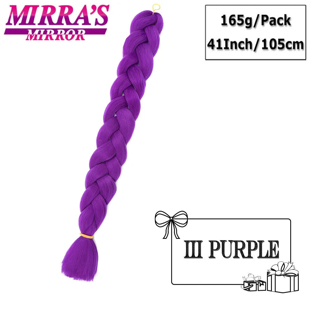 Mirra's Mirror-extensiones de cabello trenzado sintético para trenzas, pelo súper largo Jumbo de 41 pulgadas, 165 g/unid, soporte al por mayor