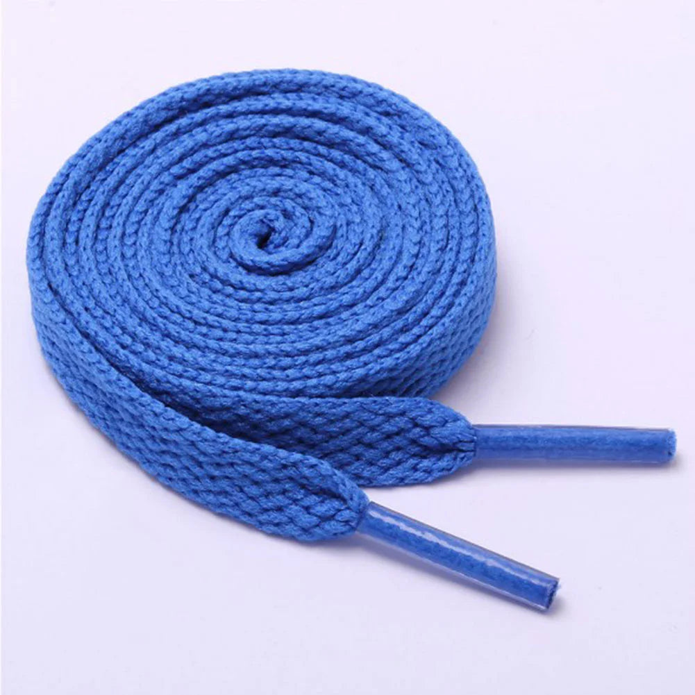 1 par de cordones de zapatos deportivos informales a la moda, cordones planos sólidos, cordones planos dobles, cordones de poliéster de alta calidad, 15 colores