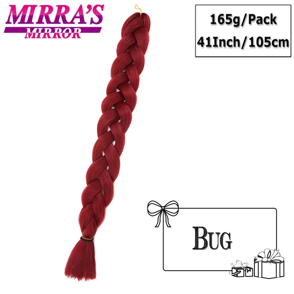 Mirra's Mirror-extensiones de cabello trenzado sintético para trenzas, pelo súper largo Jumbo de 41 pulgadas, 165 g/unid, soporte al por mayor