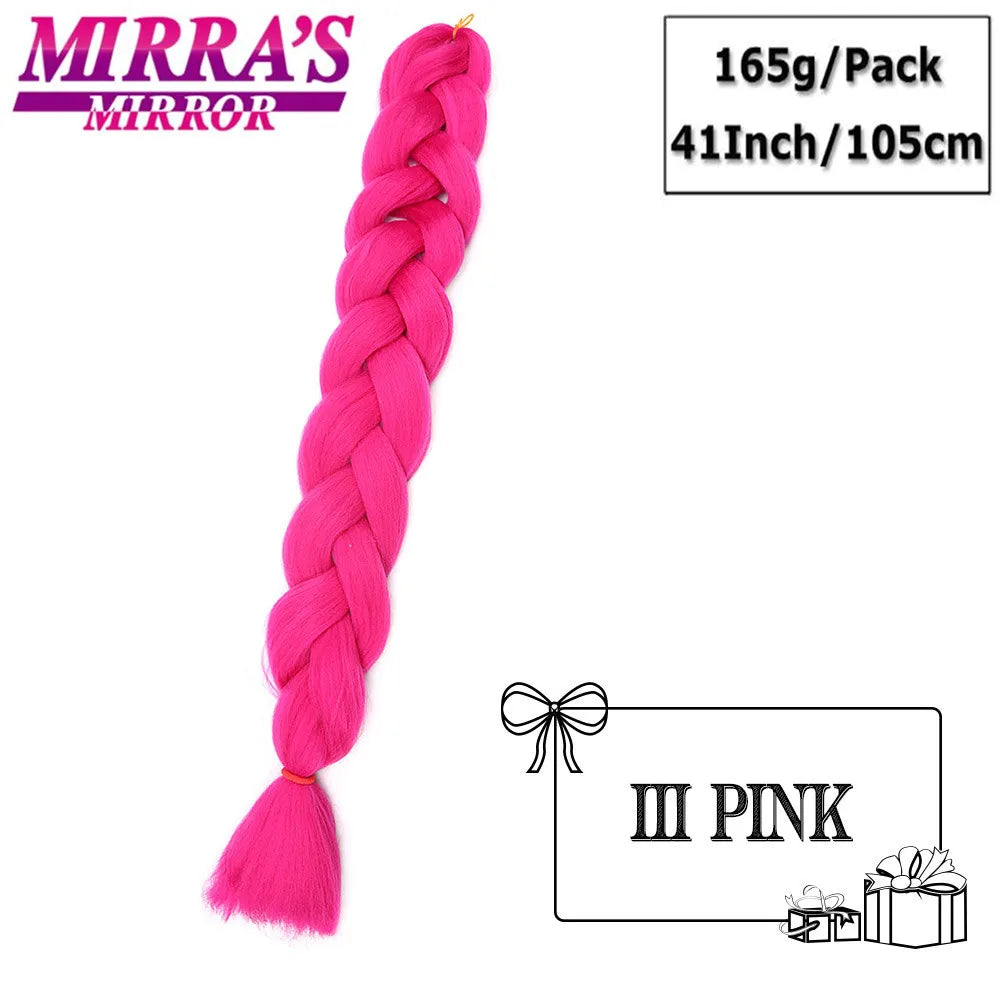 Mirra's Mirror-extensiones de cabello trenzado sintético para trenzas, pelo súper largo Jumbo de 41 pulgadas, 165 g/unid, soporte al por mayor