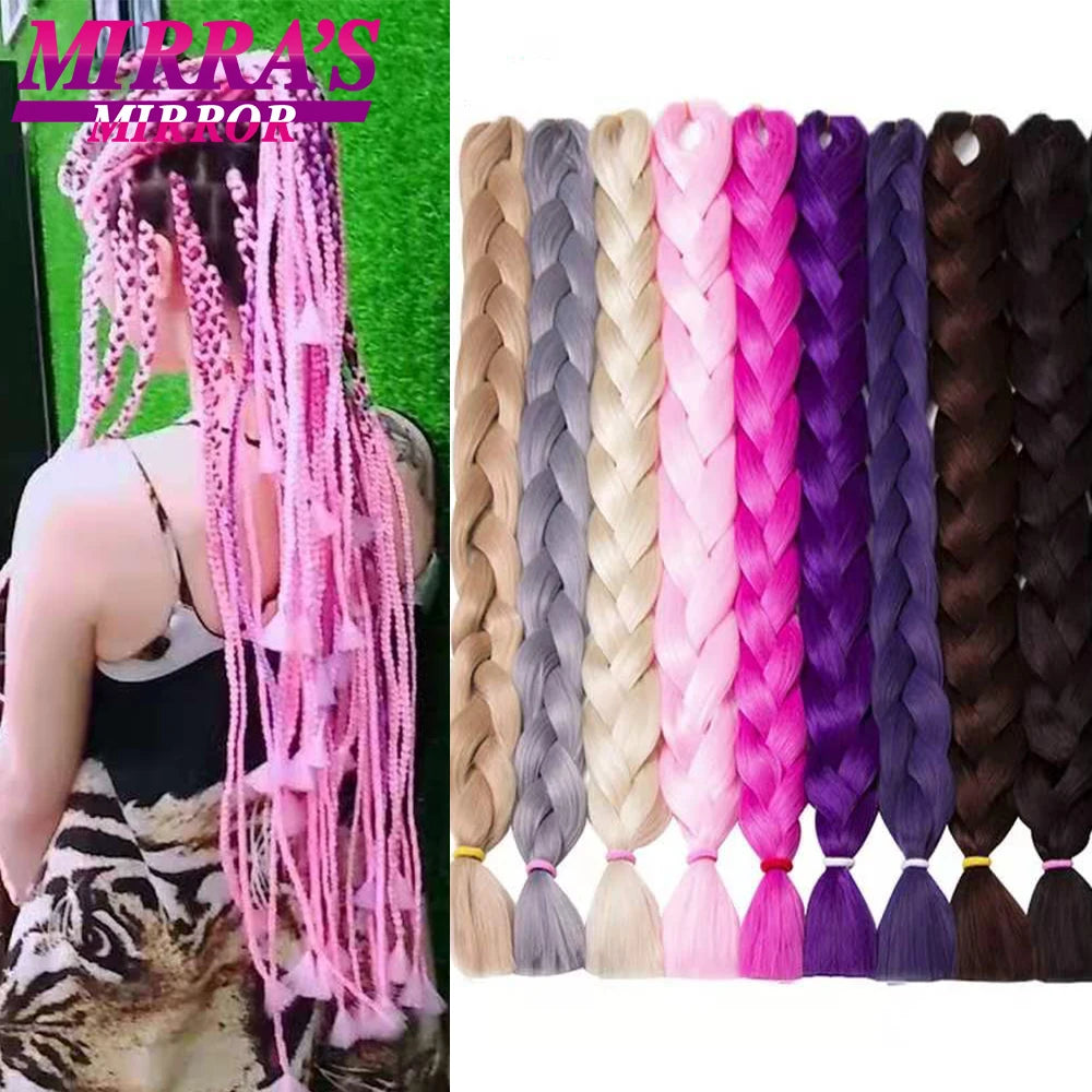 Mirra's Mirror-extensiones de cabello trenzado sintético para trenzas, pelo súper largo Jumbo de 41 pulgadas, 165 g/unid, soporte al por mayor