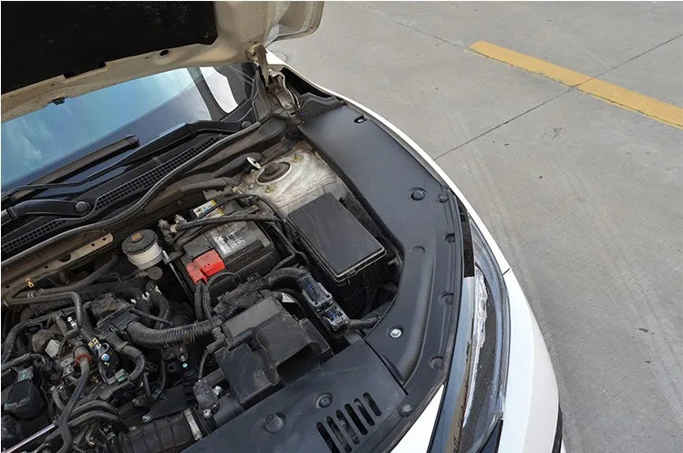 Cubierta de guardabarros del compartimento del motor, accesorios de decoración a prueba de polvo, ABS, para Honda Civic 10, 2016 +