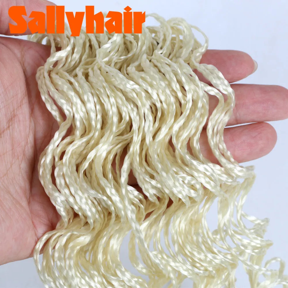 Sallyhair-trenzas sintéticas Zizi Box, trenzas delgadas de ganchillo, cabello Eunice, extensiones de cabello trenzado Zizi de colores, cabello marrón y negro