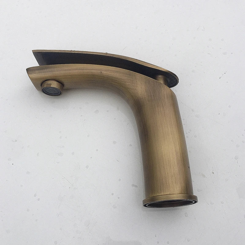 Grifos de Baño de Estilo Moderno, Grifo de Lavabo de Latón Negro/Plateado, Grifo de Lavabo de un Solo Orificio, Grifo Mezclador de Agua Fría y Caliente, Torneira