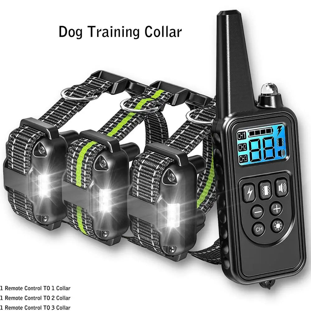 Collar de entrenamiento para perros, tapón de ladridos eléctrico portátil con Control remoto, dispositivo de Entrenamiento de mascotas impermeable con pitido de descarga, 1 ud.