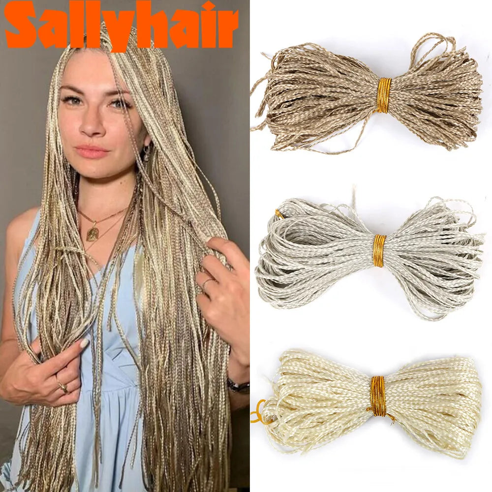Sallyhair-trenzas sintéticas Zizi Box, trenzas delgadas de ganchillo, cabello Eunice, extensiones de cabello trenzado Zizi de colores, cabello marrón y negro
