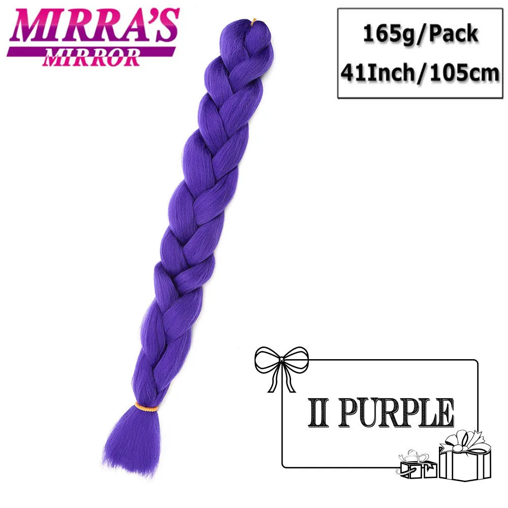 Mirra's Mirror-extensiones de cabello trenzado sintético para trenzas, pelo súper largo Jumbo de 41 pulgadas, 165 g/unid, soporte al por mayor
