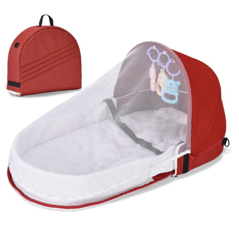 Cuna de viaje para bebé con red, tienda plegable para bebé, cuna lavable, cama de viaje biónica, cuna transpirable