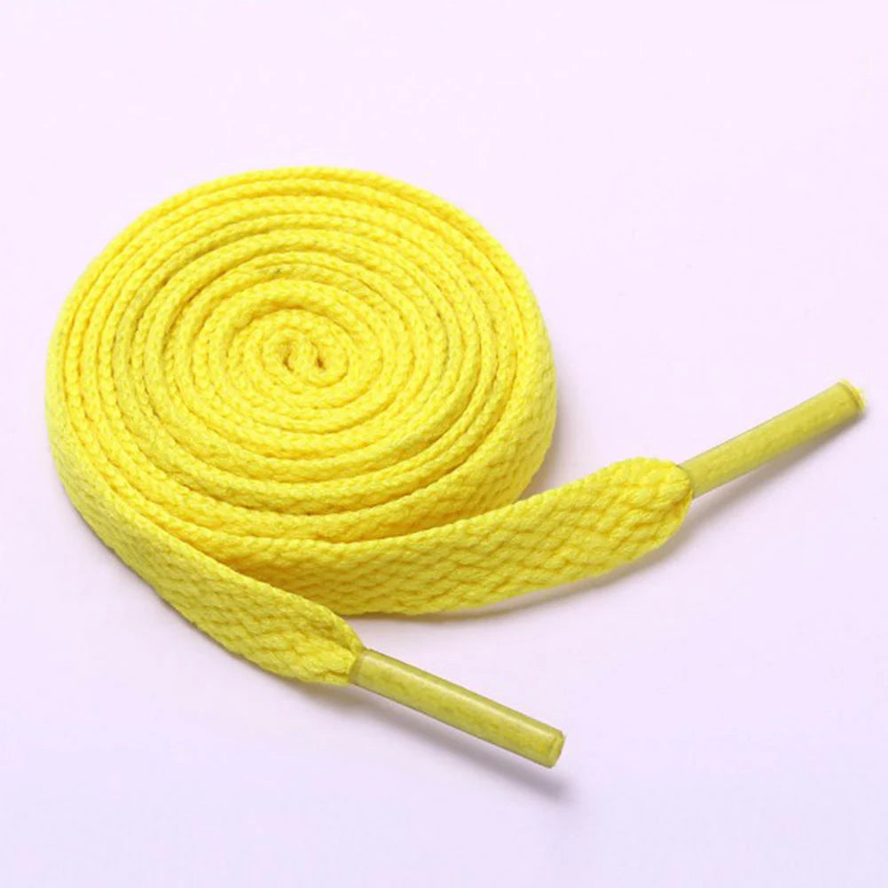 1 par de cordones de zapatos deportivos informales a la moda, cordones planos sólidos, cordones planos dobles, cordones de poliéster de alta calidad, 15 colores