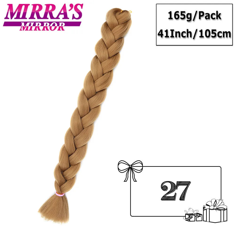 Mirra's Mirror-extensiones de cabello trenzado sintético para trenzas, pelo súper largo Jumbo de 41 pulgadas, 165 g/unid, soporte al por mayor