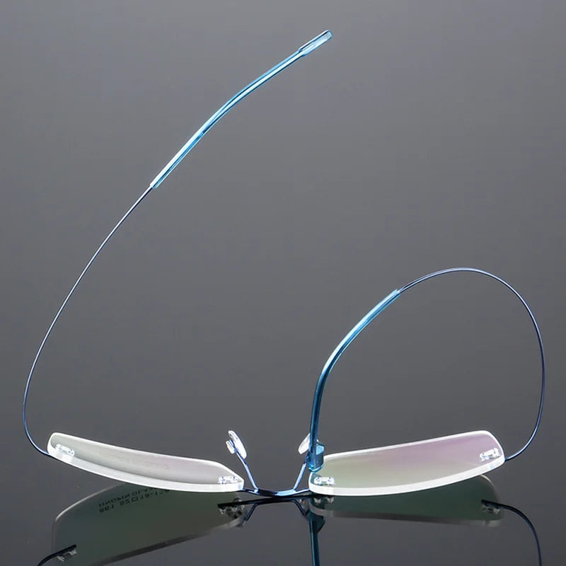 Gafas para miopía sin marco para hombre y mujer, lentes superelásticas con revestimiento verde, montura ultraligera, sin montura, 1,0-1,5-2,0 To-5,5