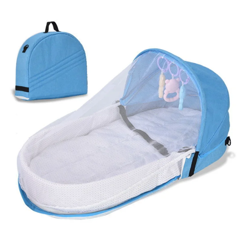 Cuna de viaje para bebé con red, tienda plegable para bebé, cuna lavable, cama de viaje biónica, cuna transpirable