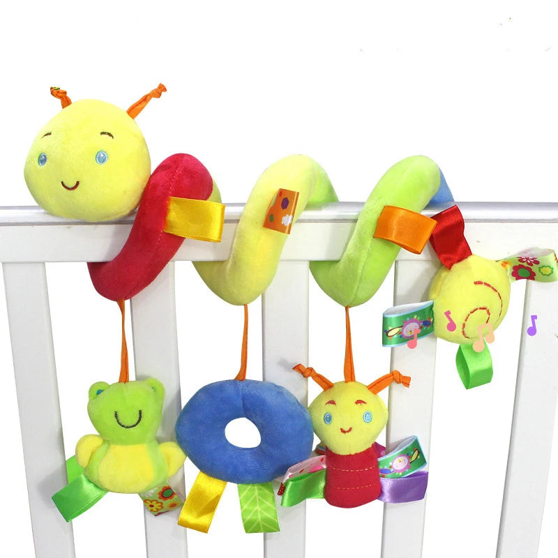 Sonajero de peluche sensorial para bebé, cochecito de juguete, juguetes colgantes móviles musicales, sonajeros móviles para bebés, juegos para recién nacidos de 0 a 6 y 12 meses