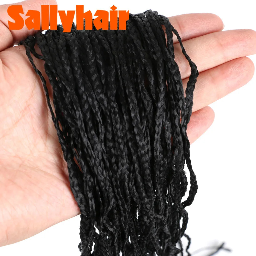 Sallyhair-trenzas sintéticas Zizi Box, trenzas delgadas de ganchillo, cabello Eunice, extensiones de cabello trenzado Zizi de colores, cabello marrón y negro