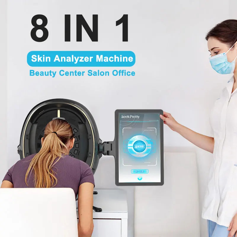 Escáner de piel 3D, analizador Facial, máquina de Monitor, espejo mágico, prueba portátil, Detector en inglés, análisis de prueba de cámara Facial