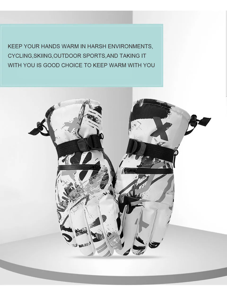 CoolFit hombres mujeres guantes de esquí ultraligeros impermeables guantes cálidos de invierno guantes de Snowboard motociclismo nieve guantes impermeables