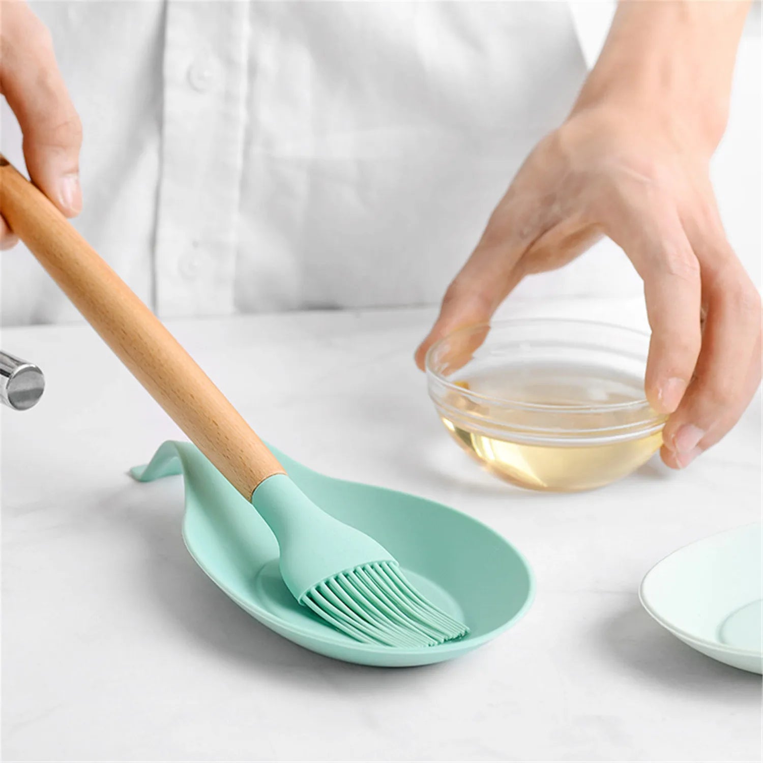 Estante de silicona resistente al calor para cuchara, bandeja para palillos, soporte para olla, organizador de estufa, utensilio, espátula, almohadilla para cuchara, herramienta de cocina, 1 unidad