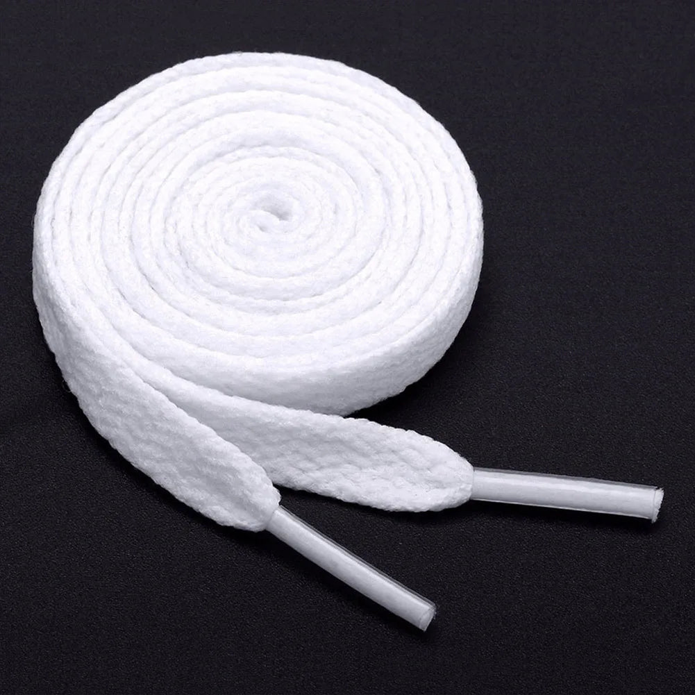 1 par de cordones de zapatos deportivos informales a la moda, cordones planos sólidos, cordones planos dobles, cordones de poliéster de alta calidad, 15 colores
