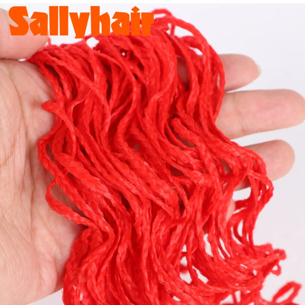 Sallyhair-trenzas sintéticas Zizi Box, trenzas delgadas de ganchillo, cabello Eunice, extensiones de cabello trenzado Zizi de colores, cabello marrón y negro